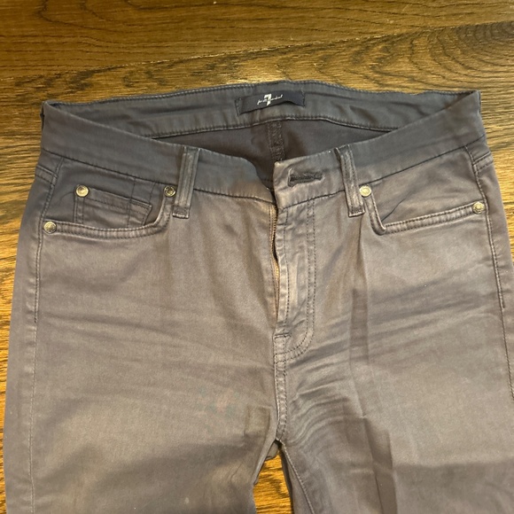 7 for All Mankind Twill Skinny Stretch Gray - Picture 2 of 3